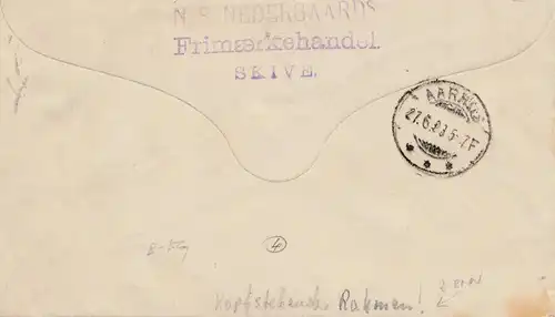 Dänemark: 1893: Ganzsache U9II, Wz 2, Skive nach Aarhus