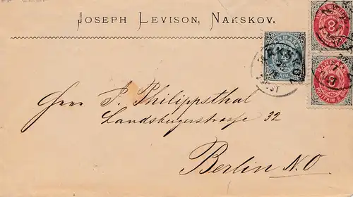 Dänemark: Brief von Nakskov nach Berlin