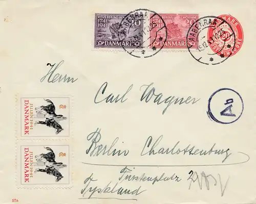 Dänemark: 1941: Aabenraa nach Berlin: Vignette Pferd. OKW Zensur