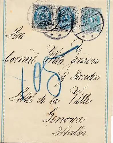 Danemark: 1905: Streifband vers Genova/Italie