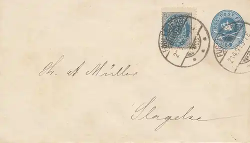 Danemark: 1893: entier après Slagelse