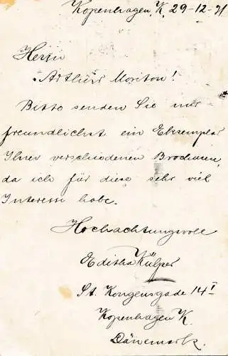 Dänemark: 1921: Ganzsache (P181 II) nach Kassel