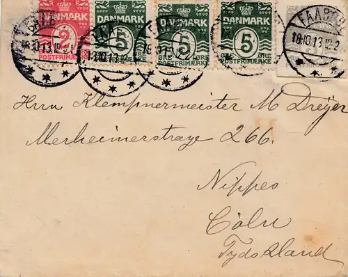 Dänemark: 1913: Brief nach Köln