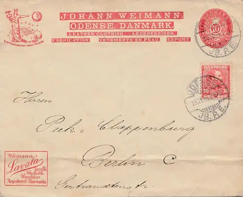 Danemark: 1908: Lettre à Berlin: Lavala: Wasbar