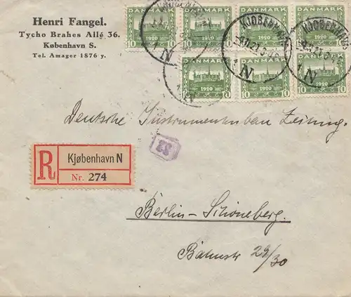 Dänemark: 1921: Brief aus Kopenhagen nach Berlin