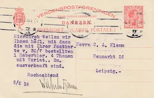 Danemark: 1919: tout ce qui est après Leipzig