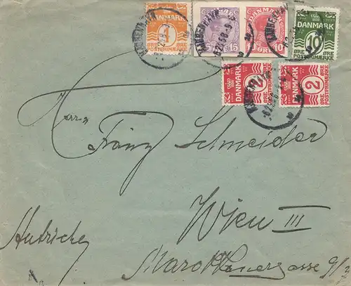 Danemark: 1925: Lettre de Copenhague à Vienne