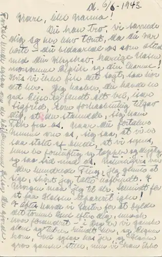 Danemark: 1943: Eilboten-Aerofpost Hellerup vers la Suède