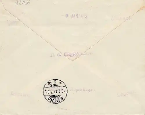 Danemark: 1913: Lettre recommandé de Logstor à Gotha