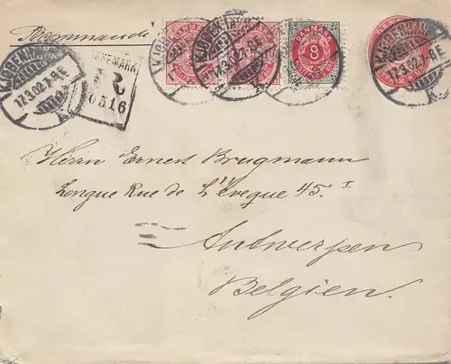 Dänemark: 1902: Brief von Kopenhagen nach Belgien