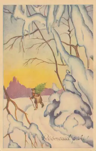Estonie: 1934 Carte de Noël Tallinn.