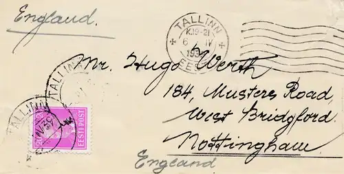 Estland: 1939: Brief Tallinn nach England