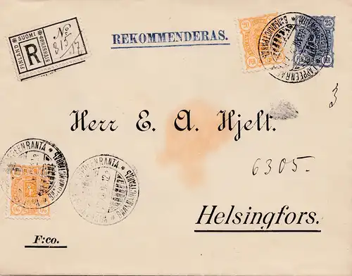 Finlande: 1894: Lettre recommandé par Helsingfors