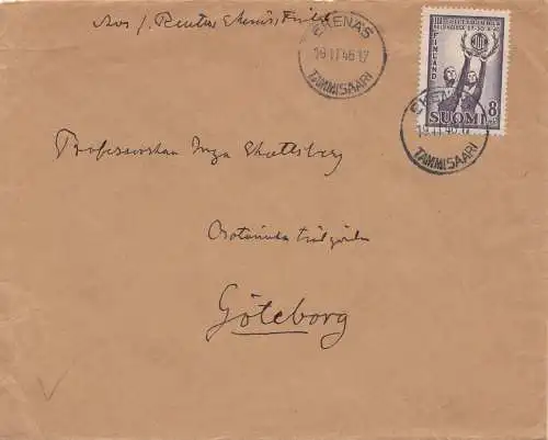 Finnland: 1946: Brief Ekenäs nach Schweden