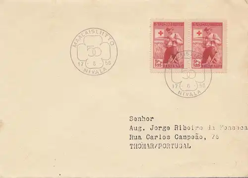 Finlande: lettre Maalaisliitto au Portugal en 1956