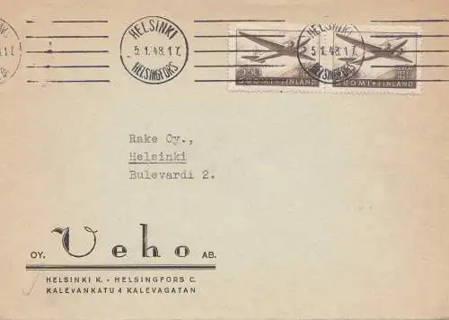 Finlande: 1948: Helsinki Lettre de ville