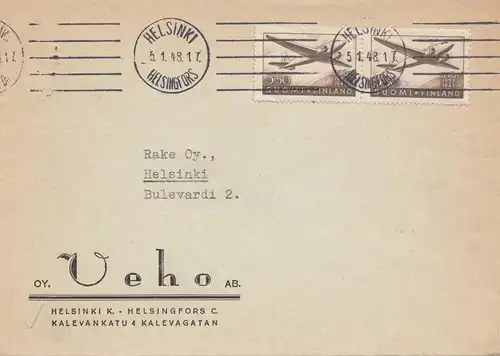 Finnland: 1948: Helsinki Ortsbrief