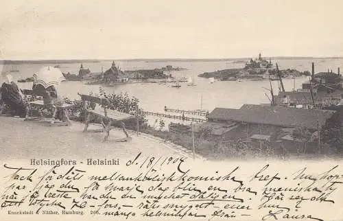 Finlande: 1904 Carte de vue d'Helsinki après la Suède