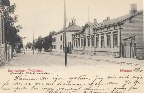 Finlande: 1901: Carte de la Suomenaline Tyttkolulu/Wasa