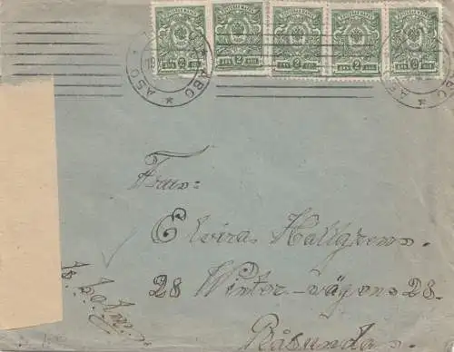 Finnland: 1915: Brief nach Rasunda - Zensur
