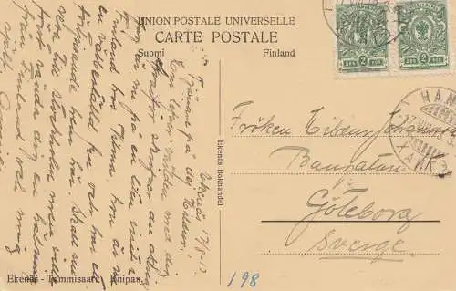Finnland: 1913: Ansichtskarte Ekenäs nach Schweden