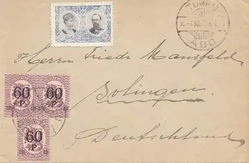 Finnland: 1922: Brief von Turku nach Solingen/D