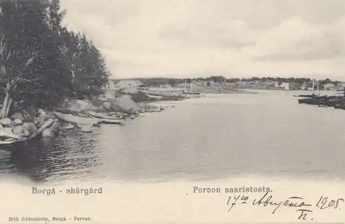 Finlande: 1905: Carte de Borga vers la Russie