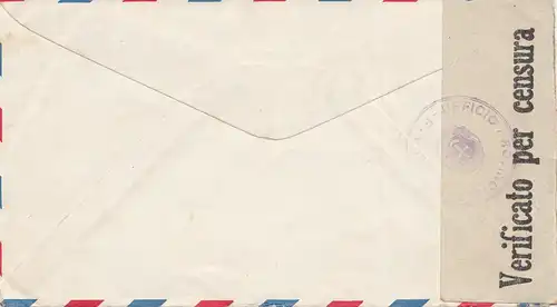 Fiume: 1941: États-Unis vers Fiuse - Poste aérien - censure