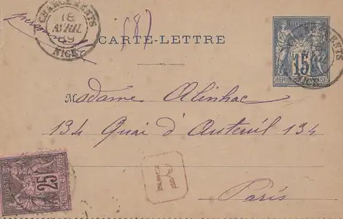 Frankreich: 1889: Charentens nach Paris
