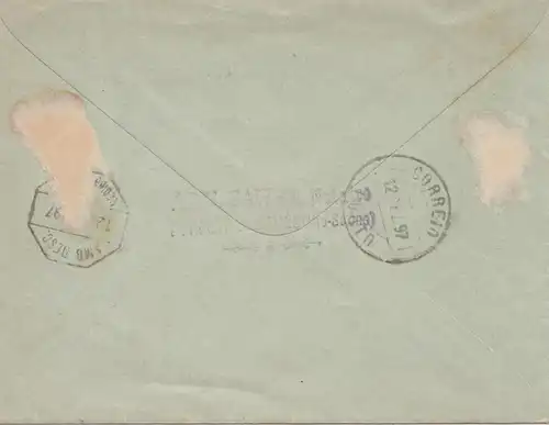 France: 1897: Entier recommandé Fresne St. Mames au Portugal