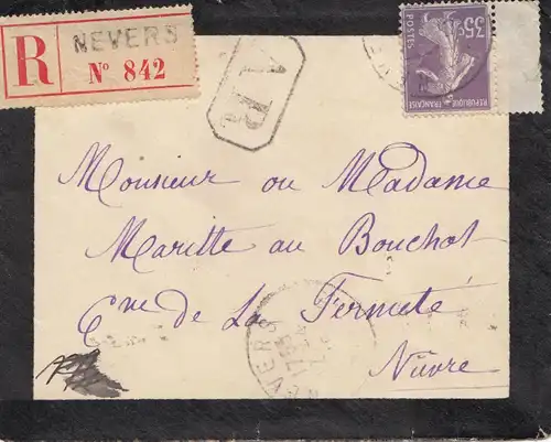 France: 1915: Inscription Nevres