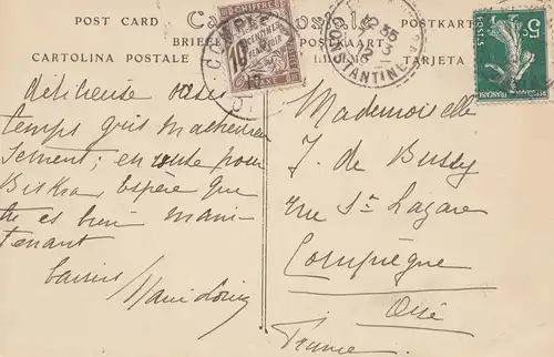 Frankreich: 1912: Ansichtskarte Kantara nach Frankreich