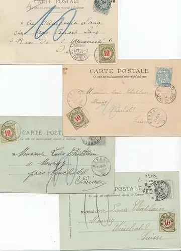 France: 1903-1905; 4 cartes visuelles: Nancy, Lille, St. Denis, Saint-Cloud