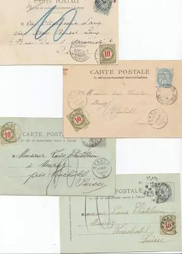 France: 1903-1905; 4 cartes visuelles: Nancy, Lille, St. Denis, Saint-Cloud