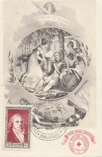 Frankreich: 1951: Carte Postale Croix Rouge Francaise - Innsbruck