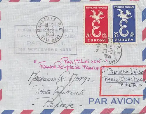 France: 1958: Aéroport de Marselle vers Papeete