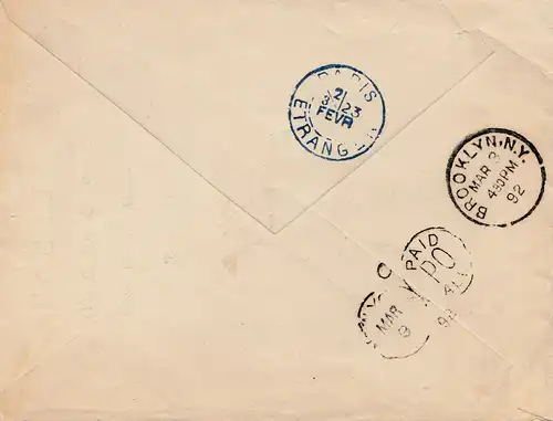 France: 1892: Marseille vers les États-Unis