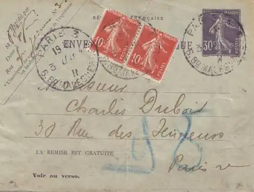 France:1911: Lettre de Paris.