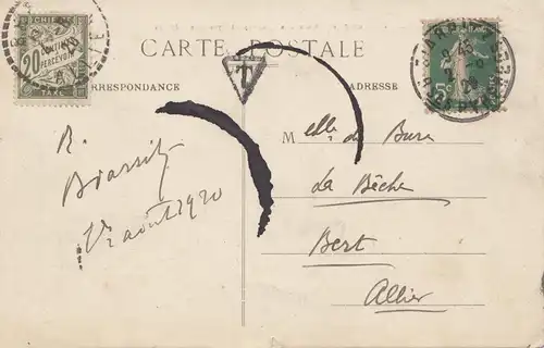 France:1920: Carte de vue Biarritz - Taxe