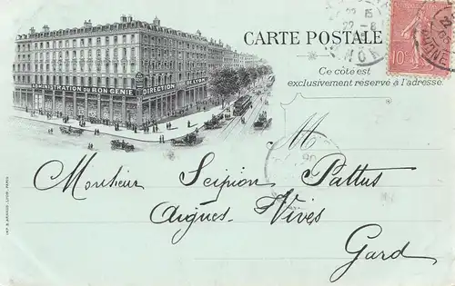 France: 1905: Carte Postale de Lyon
