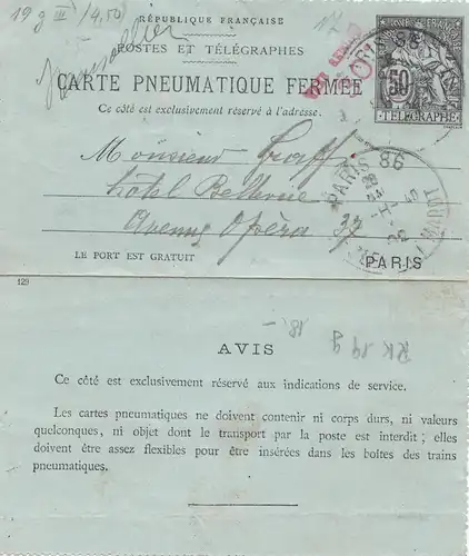 France: 1902: Affaire entière R 19g - Paris