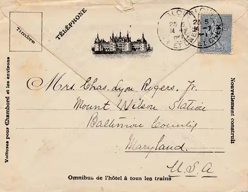 France: 1905: Petit-Pecnard - Hotel de France vers les États-Unis
