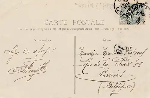 France: 1906: Carte de vue Lyon PERFIN