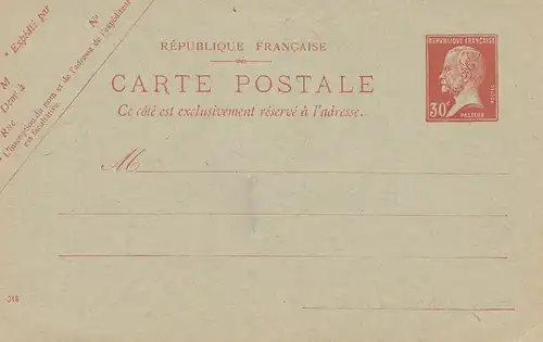 Frankreich: Ganzsache - Carte Postale