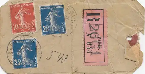 France: 1912: Porte-paquets de Paris à Allemagne - recommandé