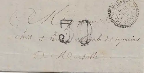 France: 1864: Lettre Etienne les Orgues à Marseille avec texte