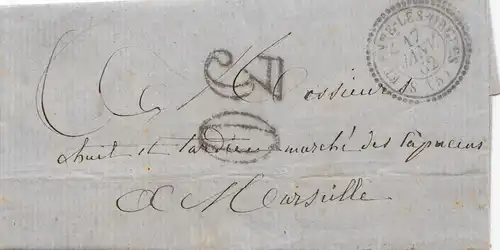 France: 1862 Lettre Etienne les Orgues à Marseille avec texte