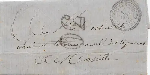 Frankreich: 1862  Brief Etienne les Orgues nach Marseille mit Text