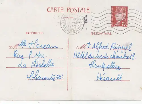 France: 1942: Carte Postale. .