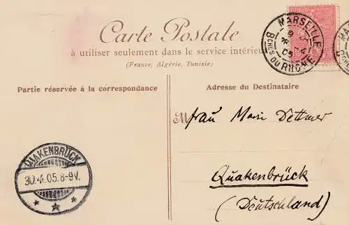 France: 1905: Carte de Marseille après Quakenbrück